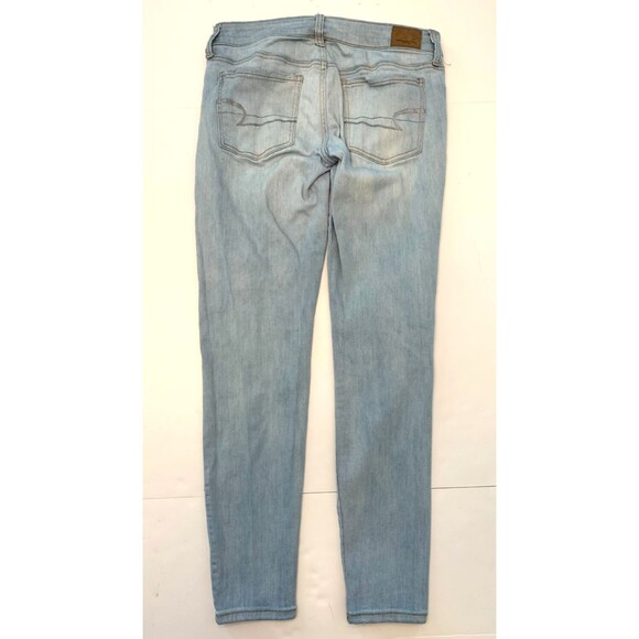 American Eagle Jeans Womens 8 Low Rise Distressed Super Stretch X Jegging Denim - Picture 3 of 10